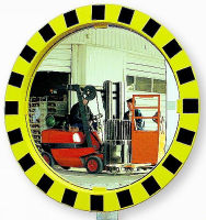 (obrázek pro) Kruhové zrcadlo ve žluto černém rámu pr. 60 cm POLYMIR - Kliknutím na obrázek zavřete