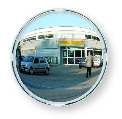 (obrázek pro) Víceúčelové trojsměrové zrcadlo v bílém rámu průměr 80 cm - Kliknutím na obrázek zavřete