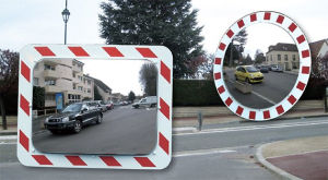 (obrázek pro) Obdélníkové dopravní zrcadlo z nerezového materiálu 80x60xcm