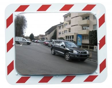 (obrázek pro) Obdélníkové dopravní zrcadlo z nerezového materiálu 60x40 cm - Kliknutím na obrázek zavřete