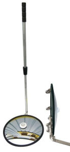 (obrázek pro) Kontrolní zrcadlo o pr. 30 cm s LED na teleskopické tyči 0,6-1,2