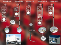 (obrázek pro) Kontrolní zrcadlo o pr. 30 cm s LED na teleskopické tyči 0,6-1,2